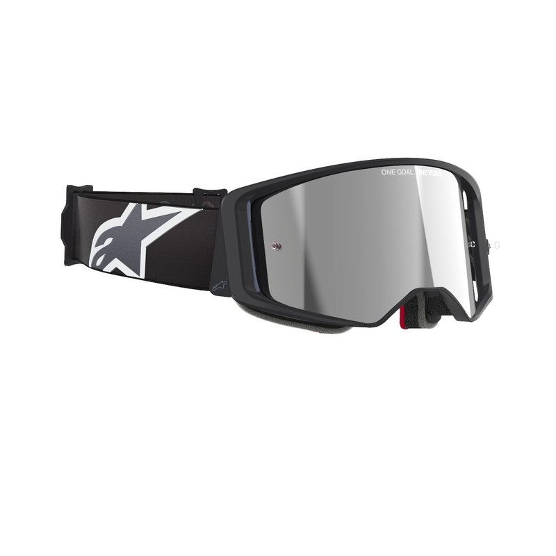 Alpinestars Supertech Corp Motocross Goggles sort og grå med sølvfarvet linse