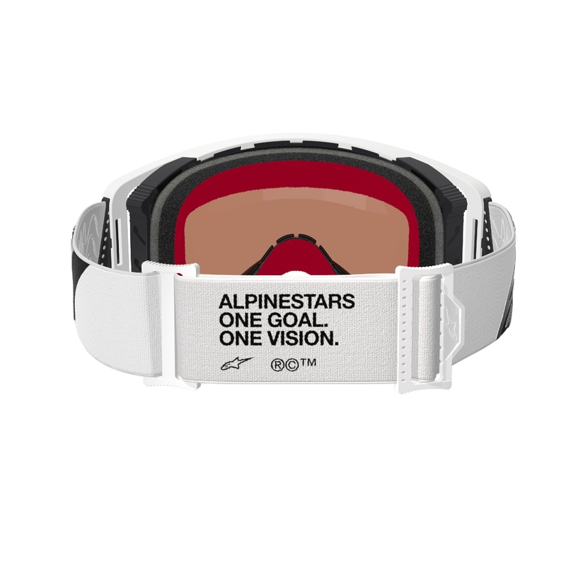 Alpinestars Supertech Corp hvide motocrossbriller med sølvfarvet spejlglas