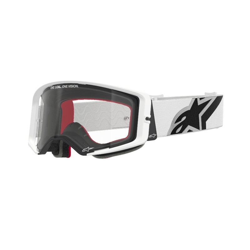 Alpinestars Supertech Corp hvide motocrossbriller med klar linse udsalg
