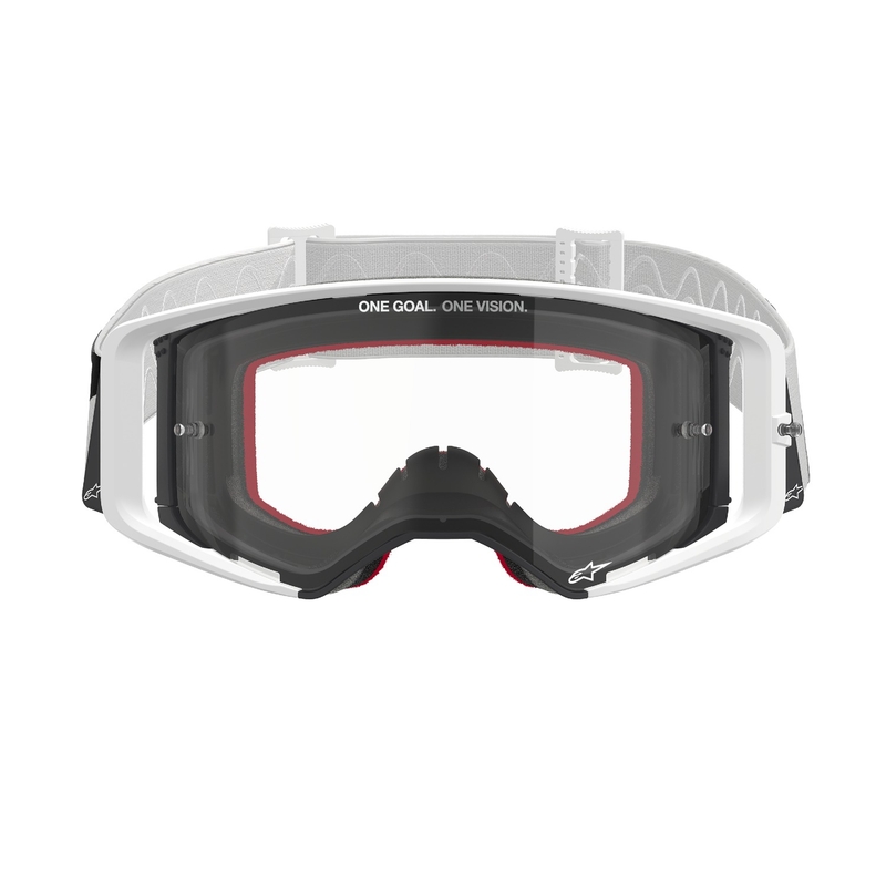 Alpinestars Supertech Corp hvide motocrossbriller med klar linse udsalg