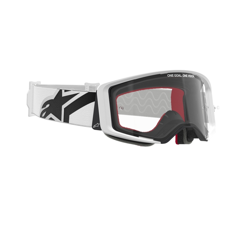 Alpinestars Supertech Corp hvide motocrossbriller med klar linse udsalg