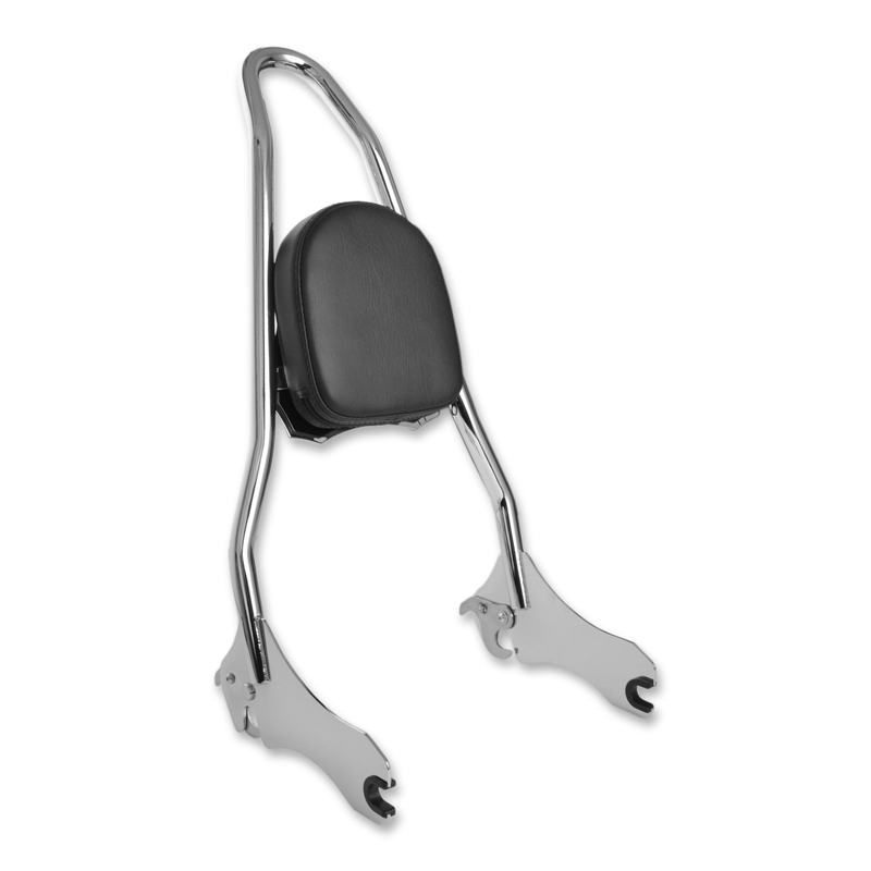 Passagerfastholdelsesanordning til 2018 og nyere Harley Sport Glide og Low Rider krom med pude