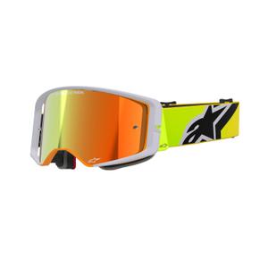 Alpinestars Supertech Corp fluogul-grå motocrossbrille med spejlende rød linse