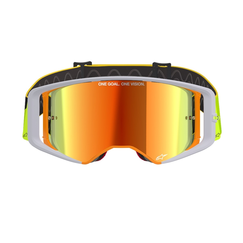 Alpinestars Supertech Corp fluogul-grå motocrossbrille med spejlende rød linse