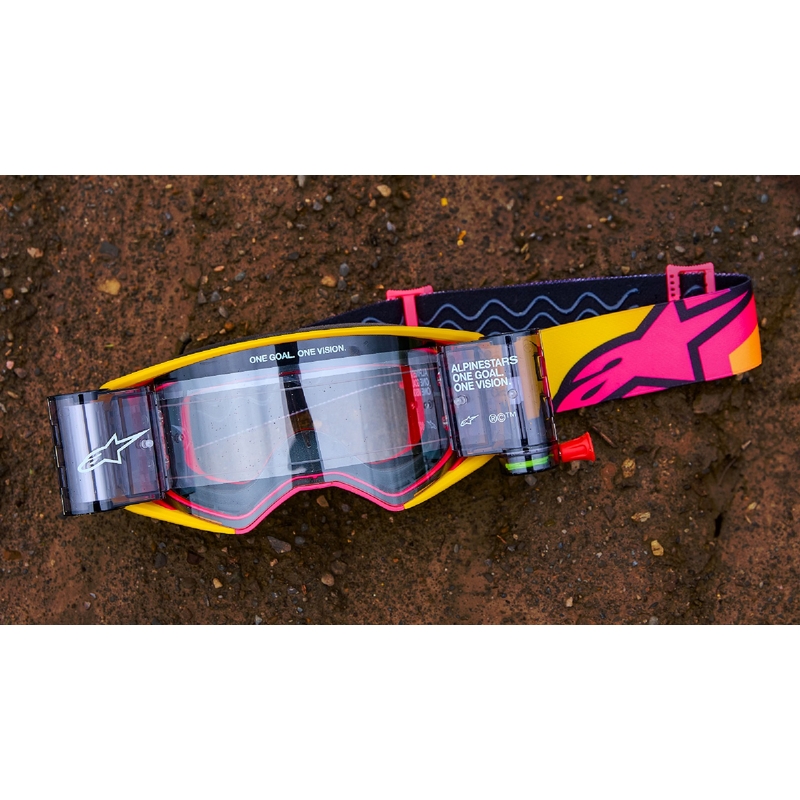 Alpinestars Supertech Corp fluogul-grå motocrossbrille med spejlende rød linse