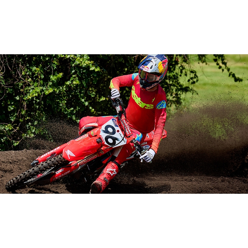 Alpinestars Supertech Corp fluogul-grå motocrossbrille med spejlende rød linse