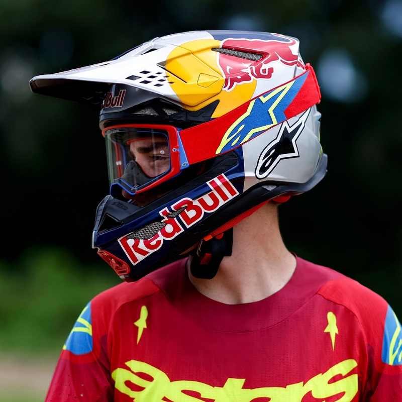 Alpinestars Supertech Corp fluogul-grå motocrossbrille med spejlende rød linse