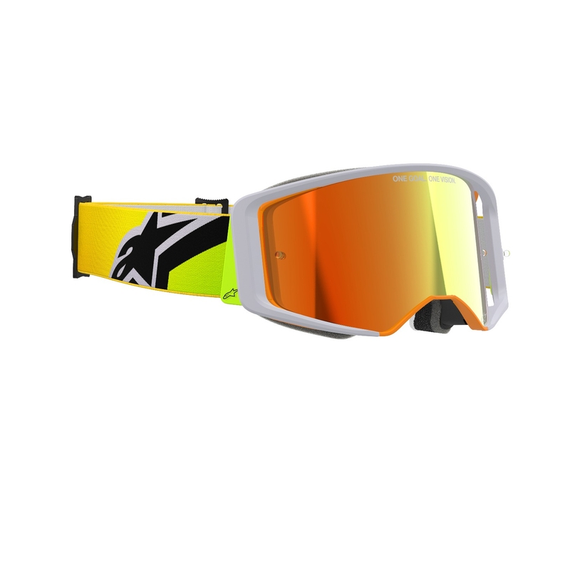 Alpinestars Supertech Corp fluogul-grå motocrossbrille med spejlende rød linse