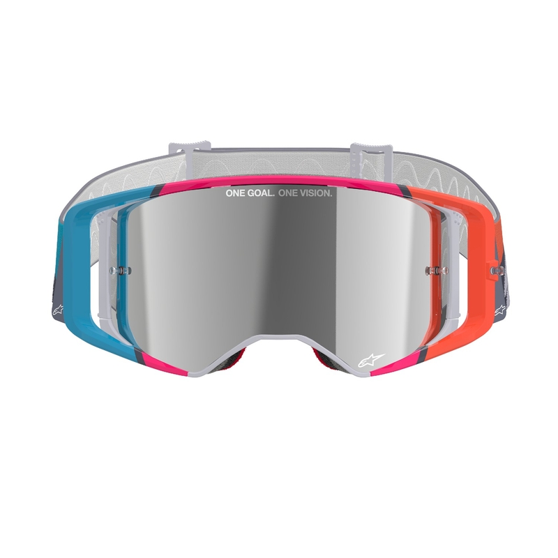 Alpinestars Supertech Stream motocrossbriller grå-multicolor med spejlet sølvglas