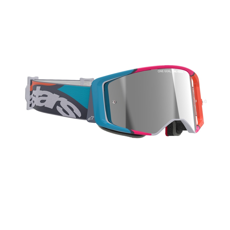 Alpinestars Supertech Stream motocrossbriller grå-multicolor med spejlet sølvglas