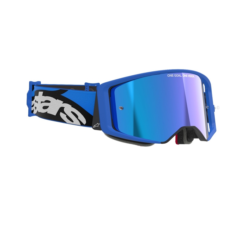 Alpinestars Supertech Stream blå motocrossbriller med spejlblank blå linse