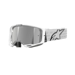 Alpinestars Vision 8 Corp motocrossbrille hvid med sølvfarvet spejlglas