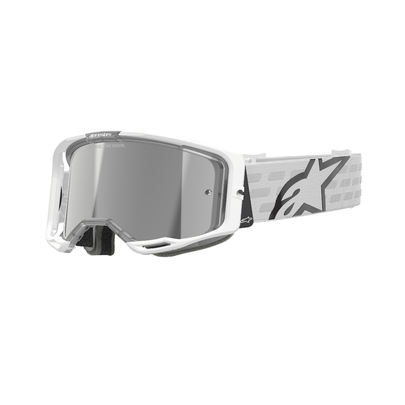 Alpinestars Vision 8 Corp motocrossbrille hvid med sølvfarvet spejlglas