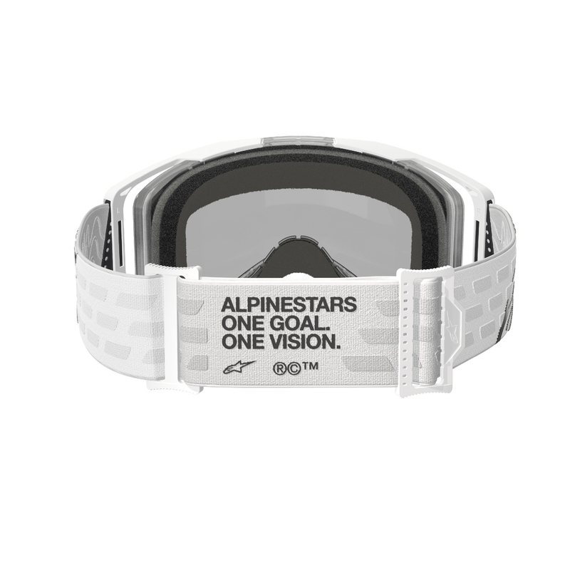 Alpinestars Vision 8 Corp motocrossbrille hvid med sølvfarvet spejlglas