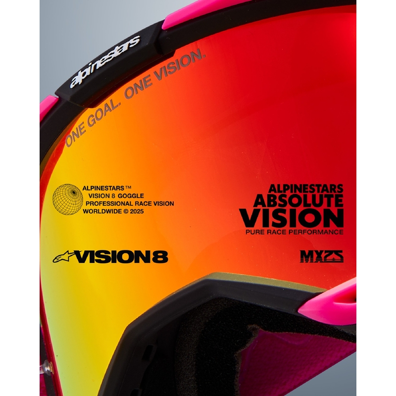 Alpinestars Vision 8 Corp motocrossbrille hvid med sølvfarvet spejlglas