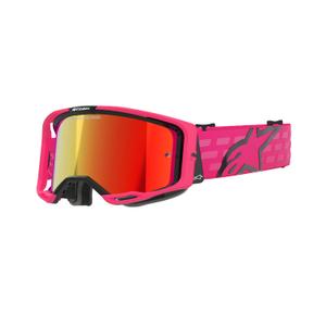 Alpinestars Vision 8 Corp Motocross Goggles pink med spejlet rød linse