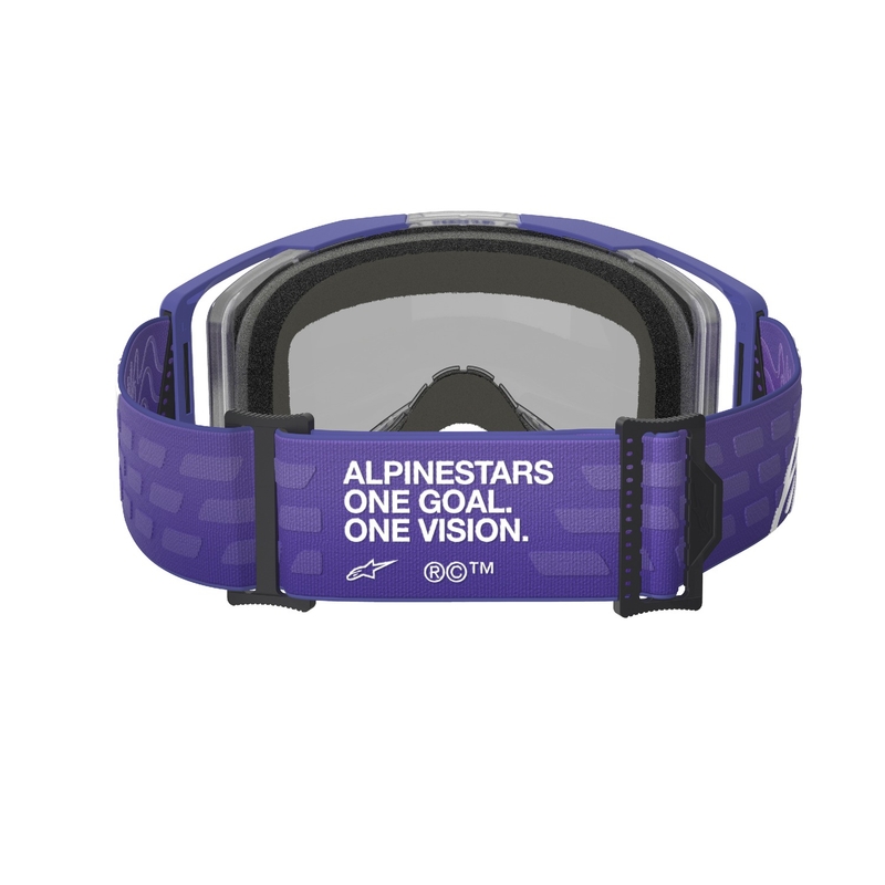 Alpinestars Vision 8 Corp motocrossbriller, lilla med blå spejllinse