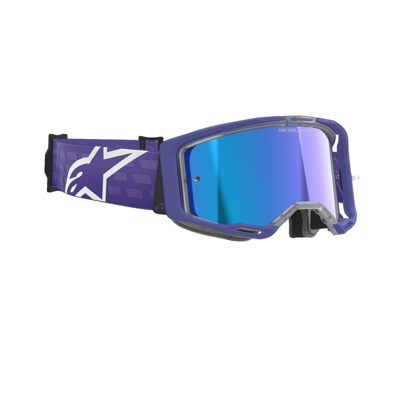 Alpinestars Vision 8 Corp motocrossbriller, lilla med blå spejllinse