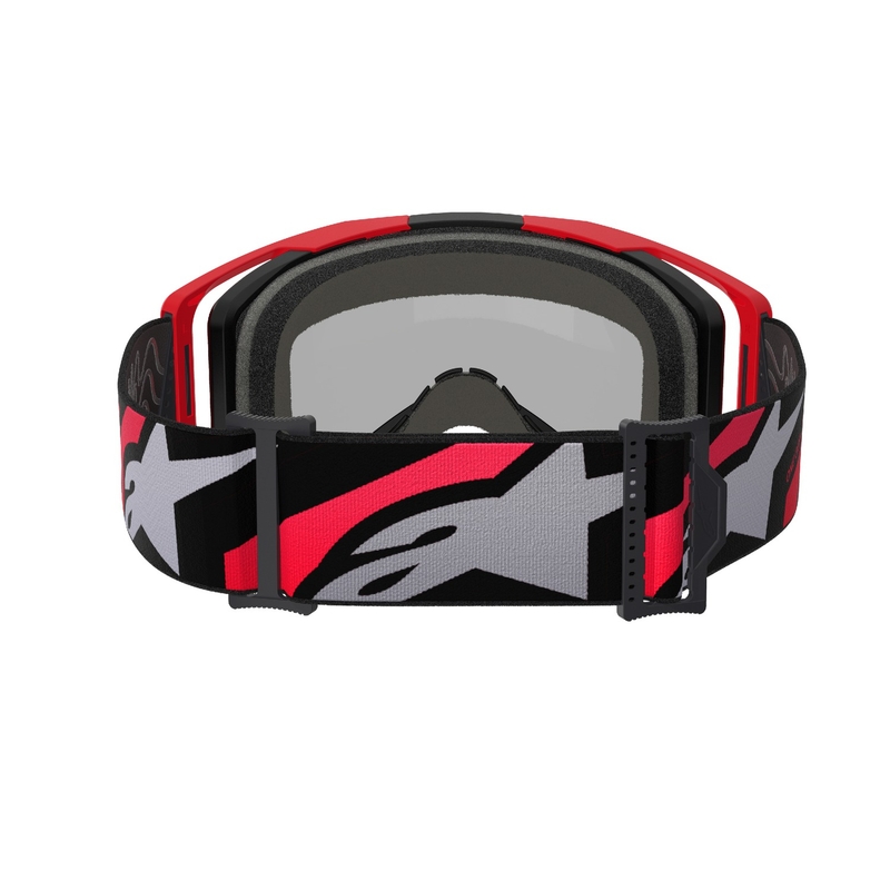 Alpinestars Vision 8 Luar rød og sort motocrossbrille med sølvfarvet spejlglas