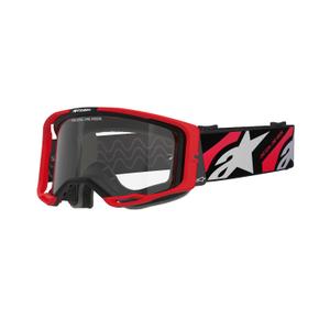 Alpinestars Vision 8 Luar rød og sort motocrossbrille med klar linse