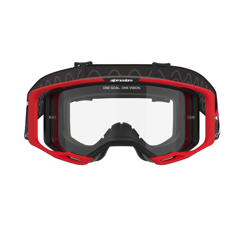 Alpinestars Vision 8 Luar rød og sort motocrossbrille med klar linse