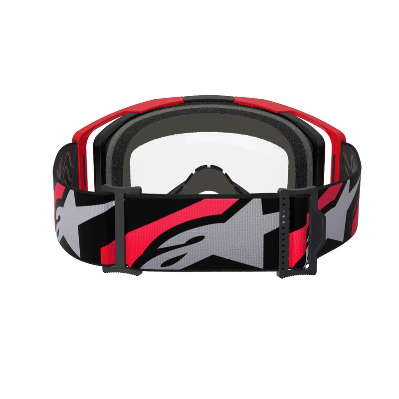Alpinestars Vision 8 Luar rød og sort motocrossbrille med klar linse