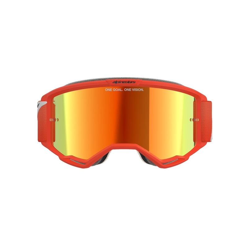 Alpinestars Vision 5 Corp Motocross Goggles orange med spejlende rød linse