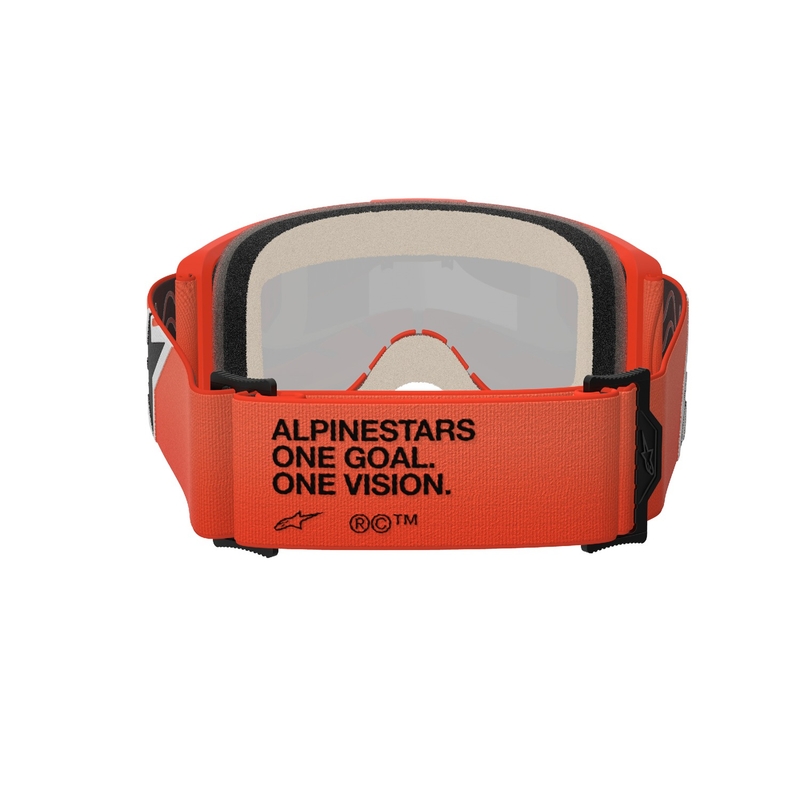 Alpinestars Vision 5 Corp Motocross Goggles orange med spejlende rød linse
