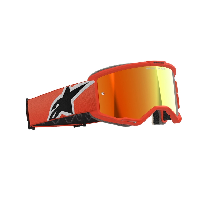 Alpinestars Vision 5 Corp Motocross Goggles orange med spejlende rød linse