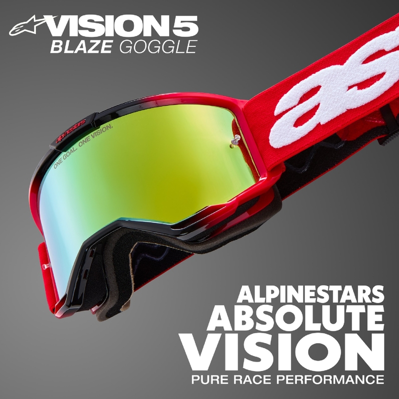 Alpinestars Vision 5 Blaze motocrossbriller blå med spejlblank blå linse