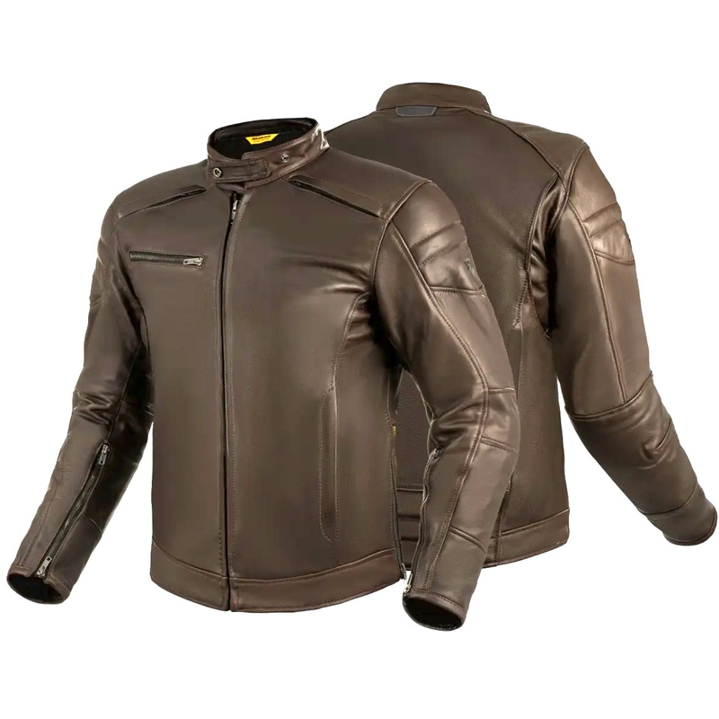 Motorcykeljakke i læder Shima Hunter+ 2.0 brun