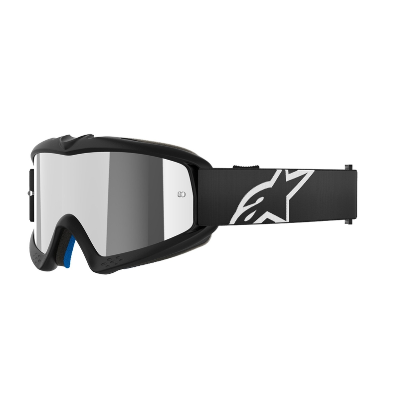 Alpinestars Vision Youth Corp motocrossbriller til børn, sort med sølvfarvet spejlglas