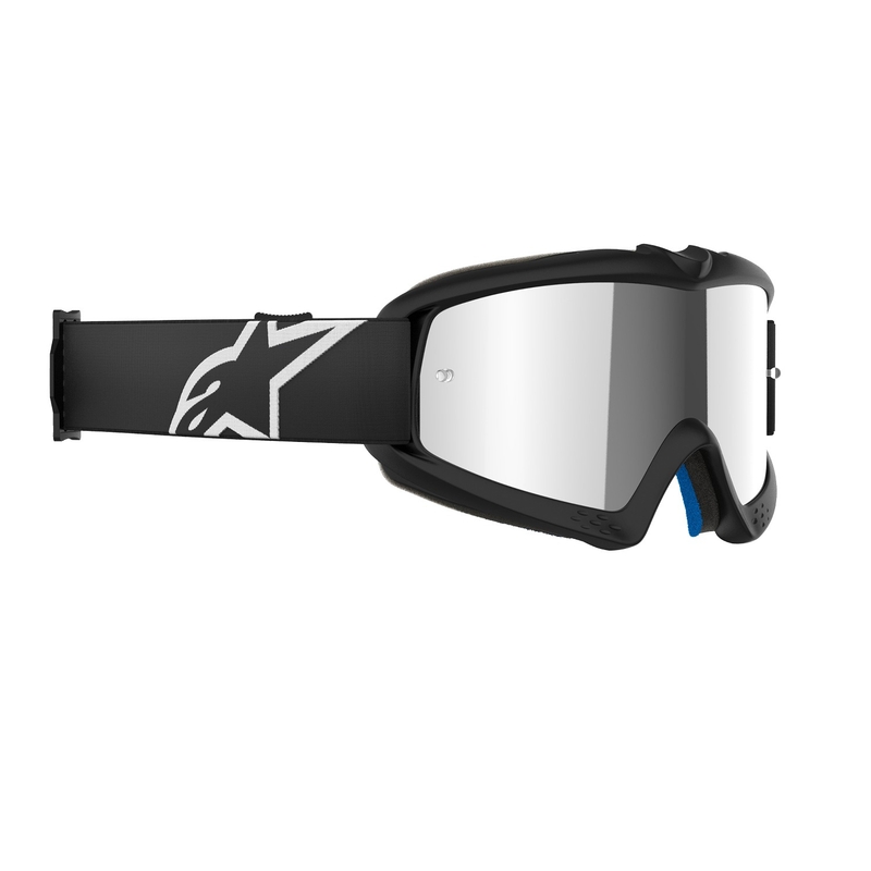 Alpinestars Vision Youth Corp motocrossbriller til børn, sort med sølvfarvet spejlglas