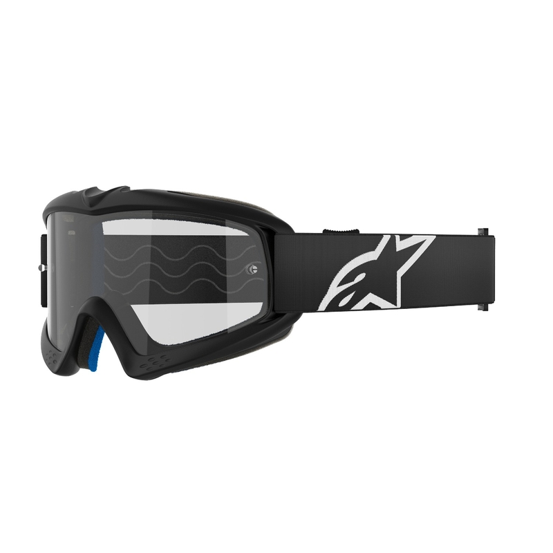 Alpinestars Vision Youth Corp motocrossbriller til børn, sort med klar linse