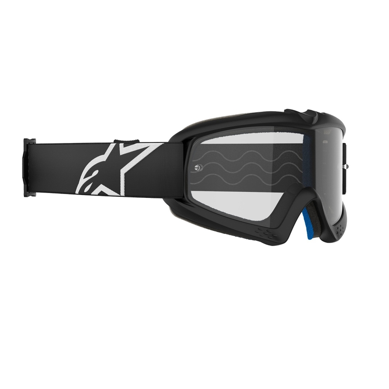 Alpinestars Vision Youth Corp motocrossbriller til børn, sort med klar linse