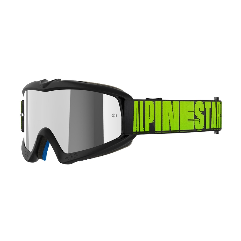 Alpinestars Vision Youth Hollow sort-antracit-fluogul motocrossbrille til børn med spejlblank sølvlinse