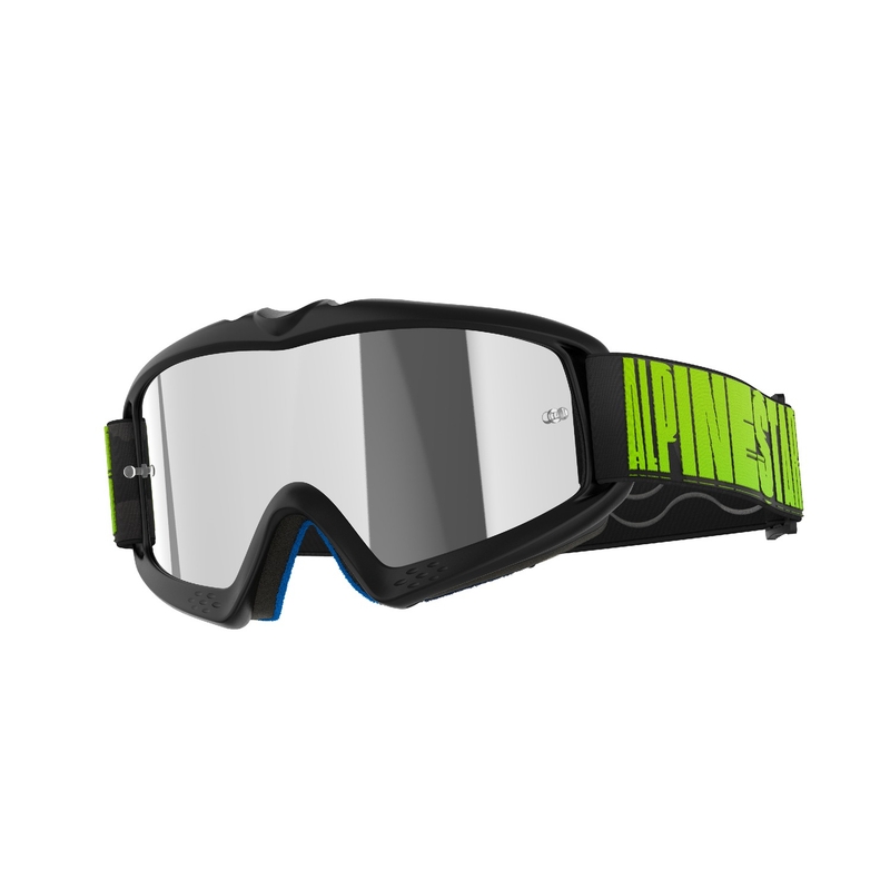 Alpinestars Vision Youth Hollow sort-antracit-fluogul motocrossbrille til børn med spejlblank sølvlinse