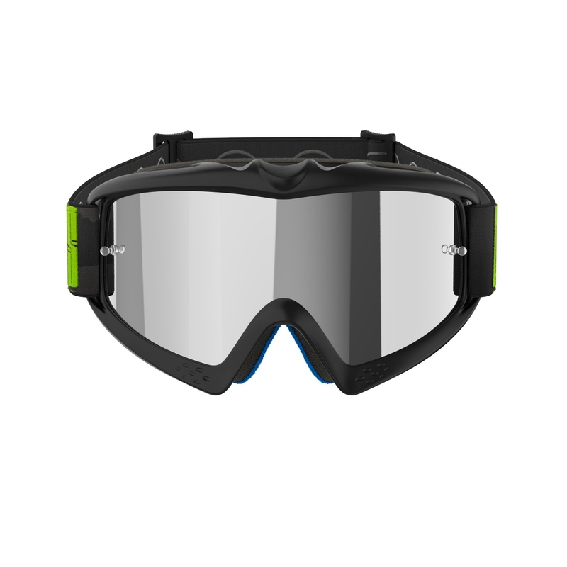 Alpinestars Vision Youth Hollow sort-antracit-fluogul motocrossbrille til børn med spejlblank sølvlinse
