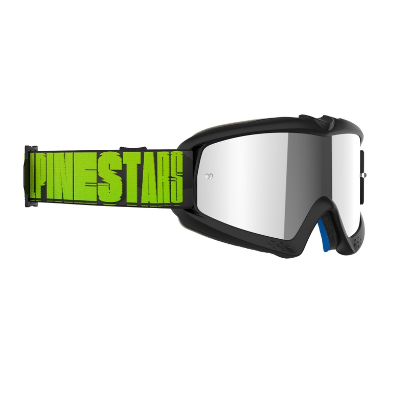 Alpinestars Vision Youth Hollow sort-antracit-fluogul motocrossbrille til børn med spejlblank sølvlinse