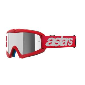 Alpinestars Vision Youth Blaze røde motocrossbriller til børn med sølvfarvet spejlglas