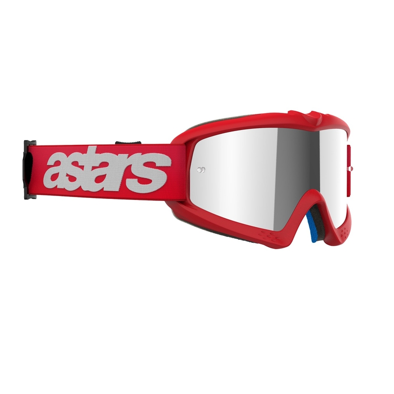 Alpinestars Vision Youth Blaze røde motocrossbriller til børn med sølvfarvet spejlglas