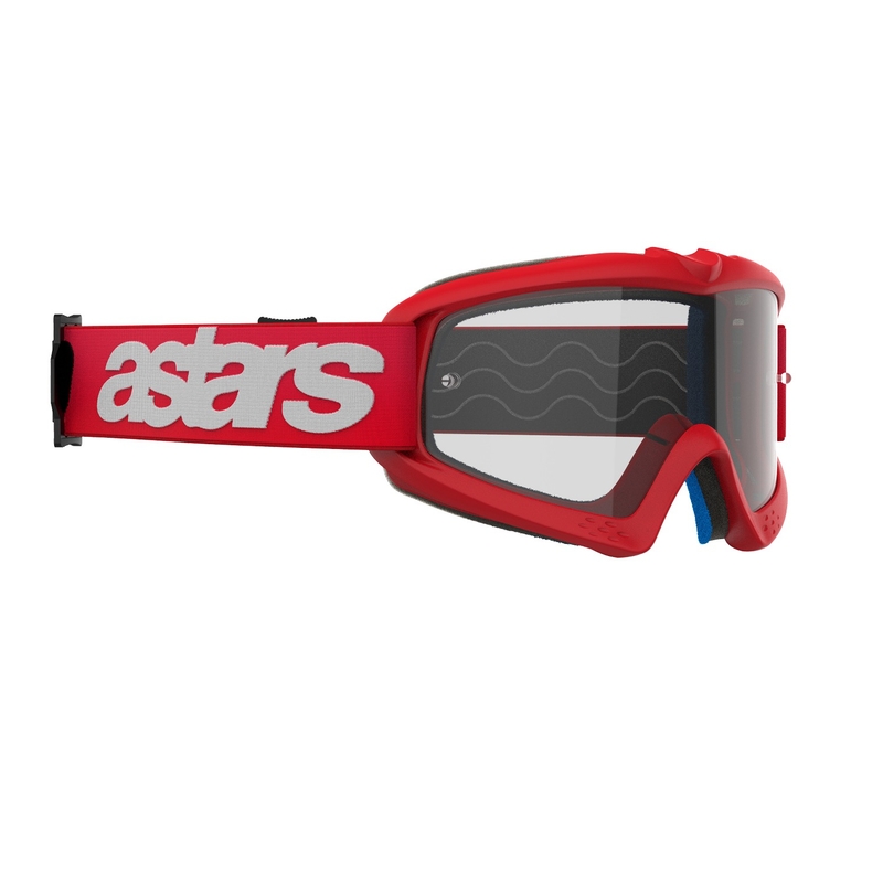 Alpinestars Vision Youth Blaze røde motocrossbriller til børn med klar linse