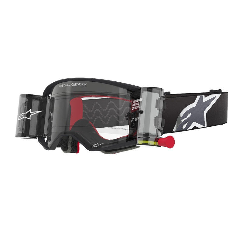Alpinestars Supertech Corp ROLL-OFF Wide Vision Motocross Goggles sort og grå med klar linse
