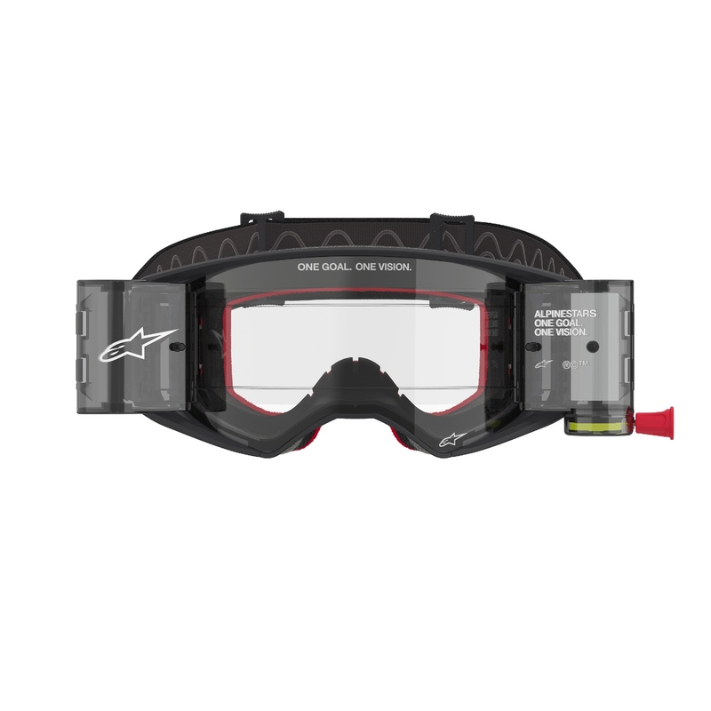 Alpinestars Supertech Corp ROLL-OFF Wide Vision Motocross Goggles sort og grå med klar linse