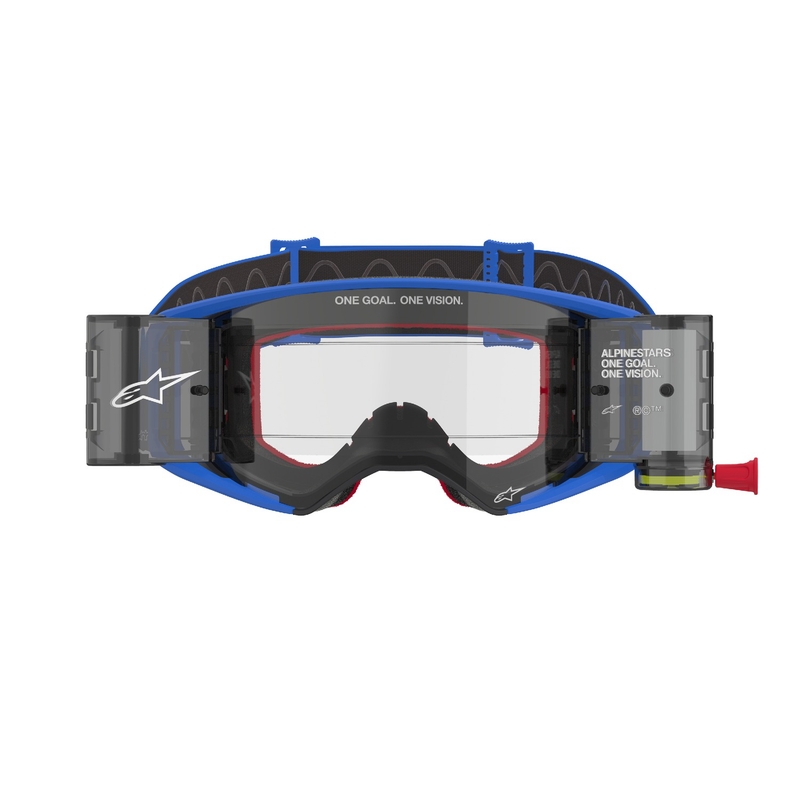 Alpinestars Supertech Stream ROLL-OFF Wide Vision Motocross-brille blå med klar linse
