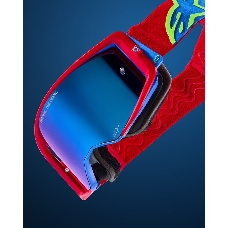 Alpinestars Supertech Stream ROLL-OFF Wide Vision Motocross-brille blå med klar linse