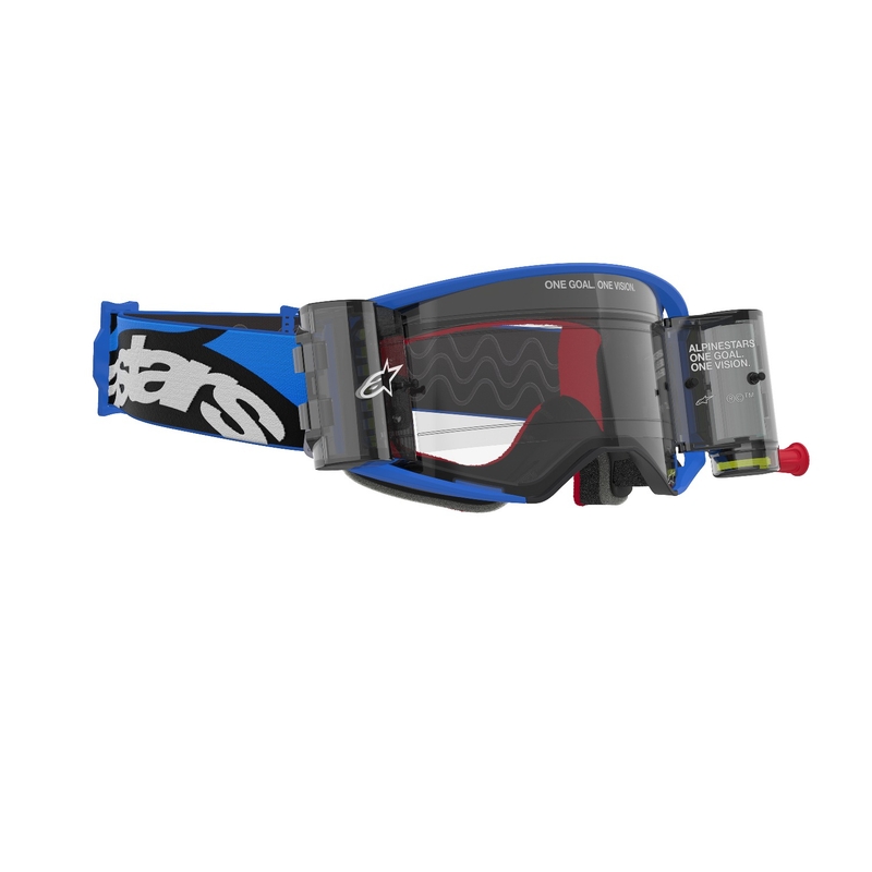 Alpinestars Supertech Stream ROLL-OFF Wide Vision Motocross-brille blå med klar linse