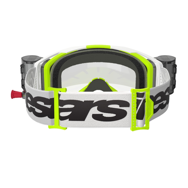 Alpinestars Vision 8 Wordmark ROLL-OFF Wide Vision Motocross Goggles hvid-fluogul med klar linse
