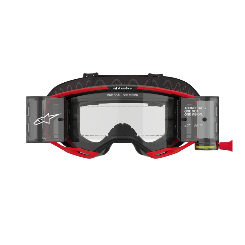 Alpinestars Vision 8 Luar ROLL-OFF Wide Vision Motocross Goggles rød og sort med klar linse