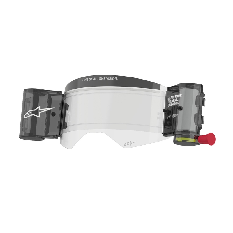 Udskiftningssæt Alpinestars Roll-Off Wide Vision til Supertech-briller i klar plexi med stifter til afrivningsskinner